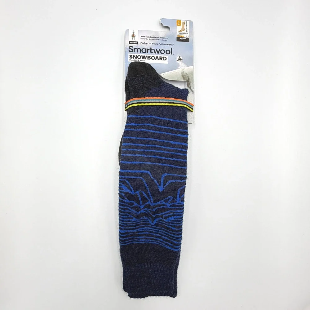 Smartwool Snowboard Socks Unisex Large Deep Navy Merino Wool Full Cushion *NEW*